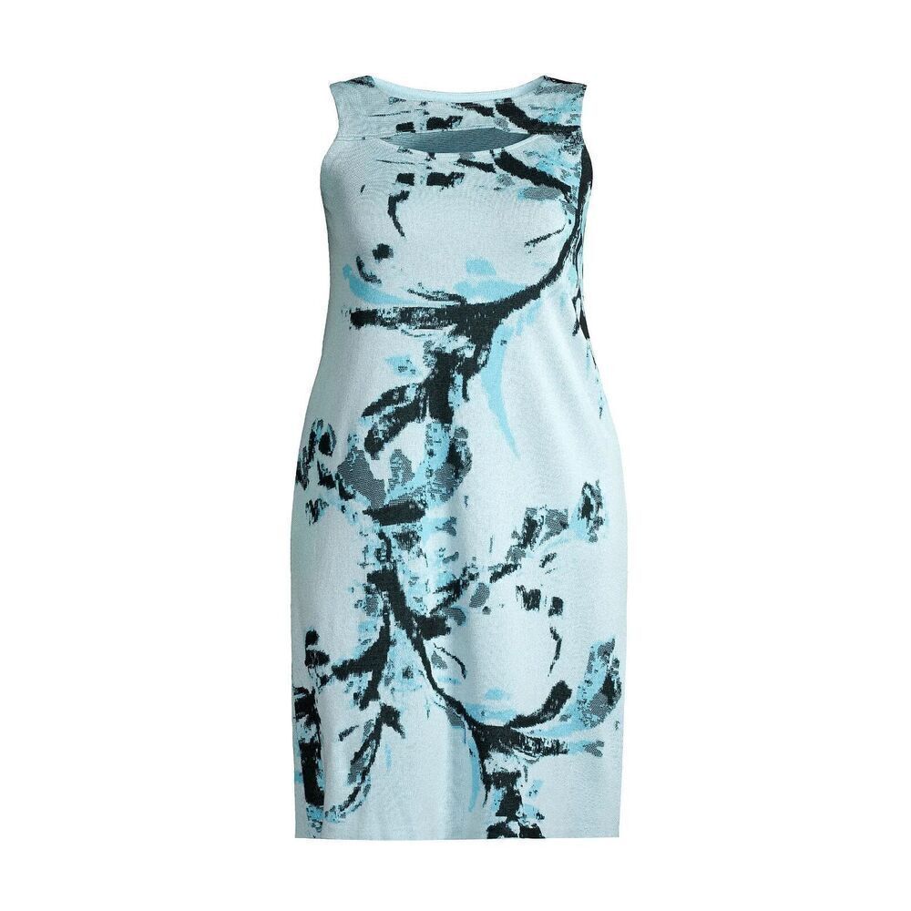 New Ming Wang  Knit Jacquard Cut-Out Sleeveless A-Line Dress MSRP $275 Sz Medium